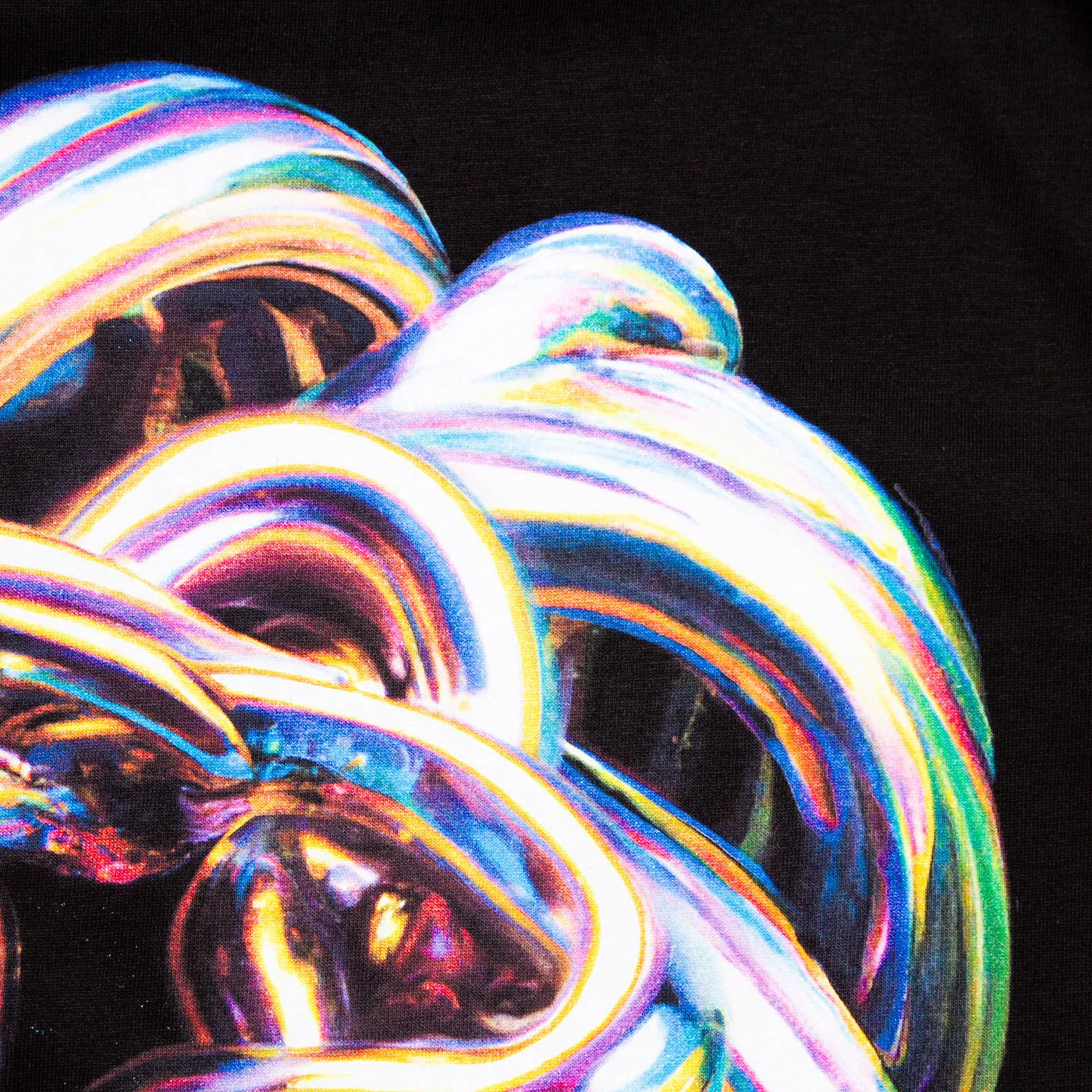 025 Disco Psychedelia Front Print - Tshirt - Black