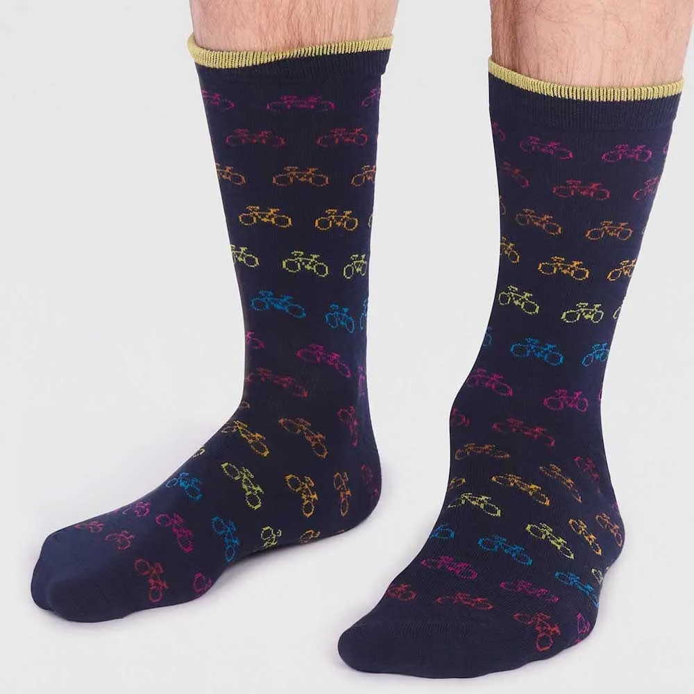 3-Pack of Men's Rainbow Bikes & Stripes Bamboo Socks by Thought