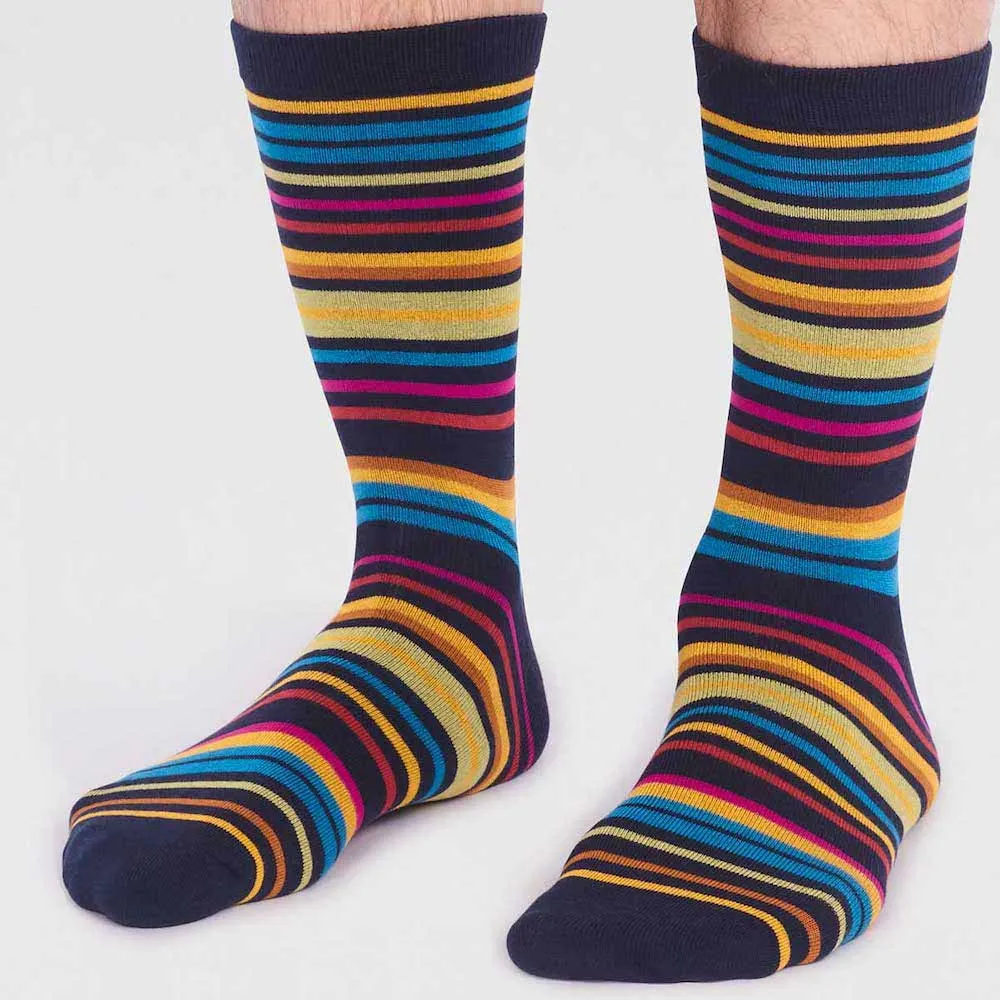 3-Pack of Men's Rainbow Bikes & Stripes Bamboo Socks by Thought