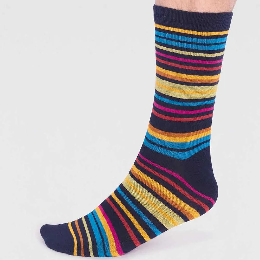 3-Pack of Men's Rainbow Bikes & Stripes Bamboo Socks by Thought