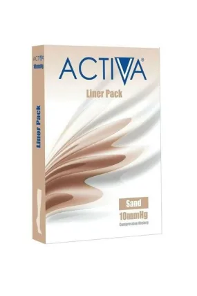 Activa Stocking Liner Pack Open Toe 10mmHg - S/M/L/XL/XXL Sand