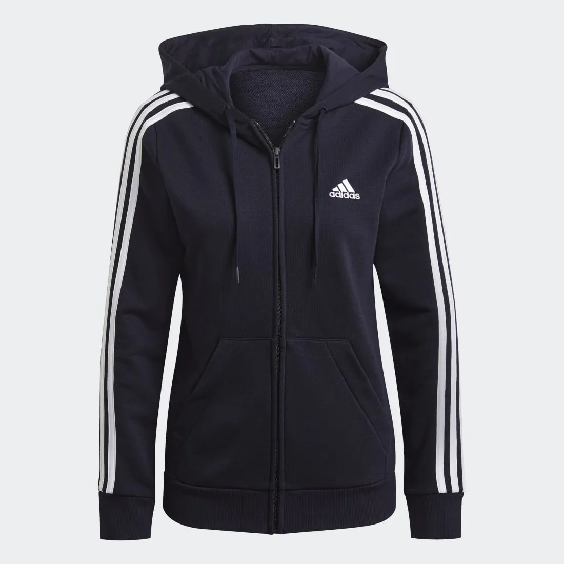 adidas Essentials French Terry 3-Stripes Full-Zip Women's Hoodie