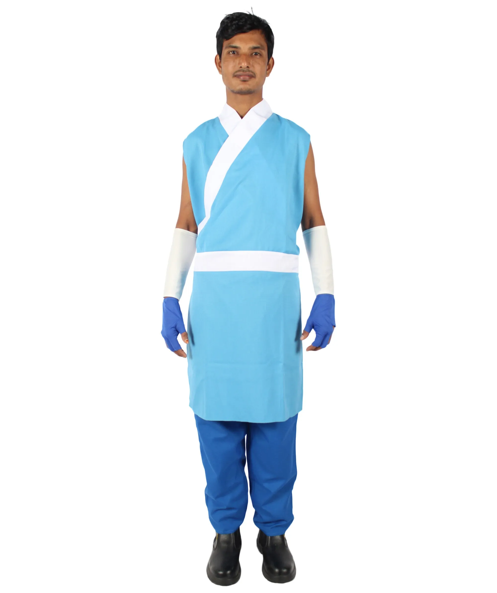 Adult Men's Blue & White Straight Long Anime Water Controller Character Costume