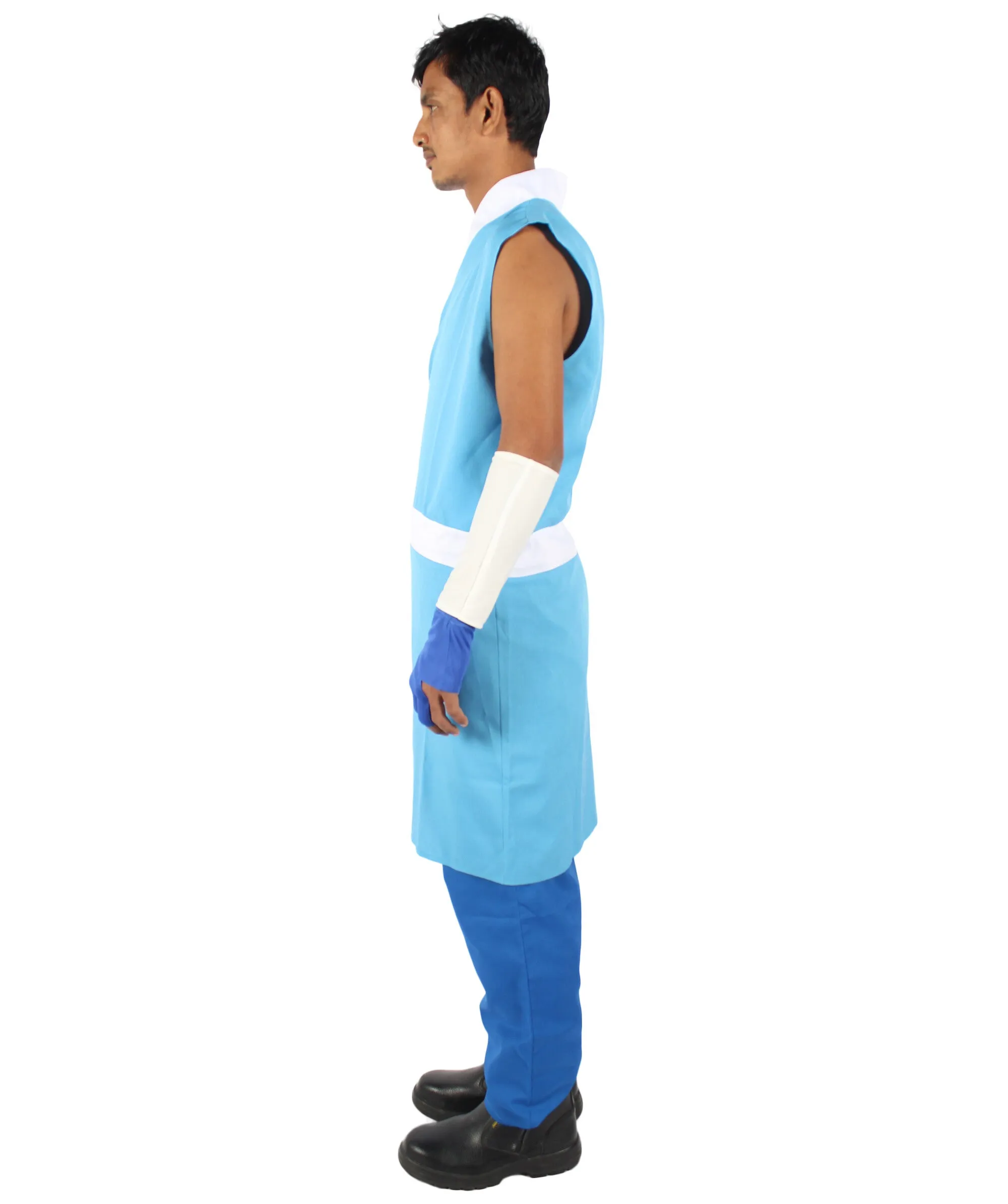 Adult Men's Blue & White Straight Long Anime Water Controller Character Costume