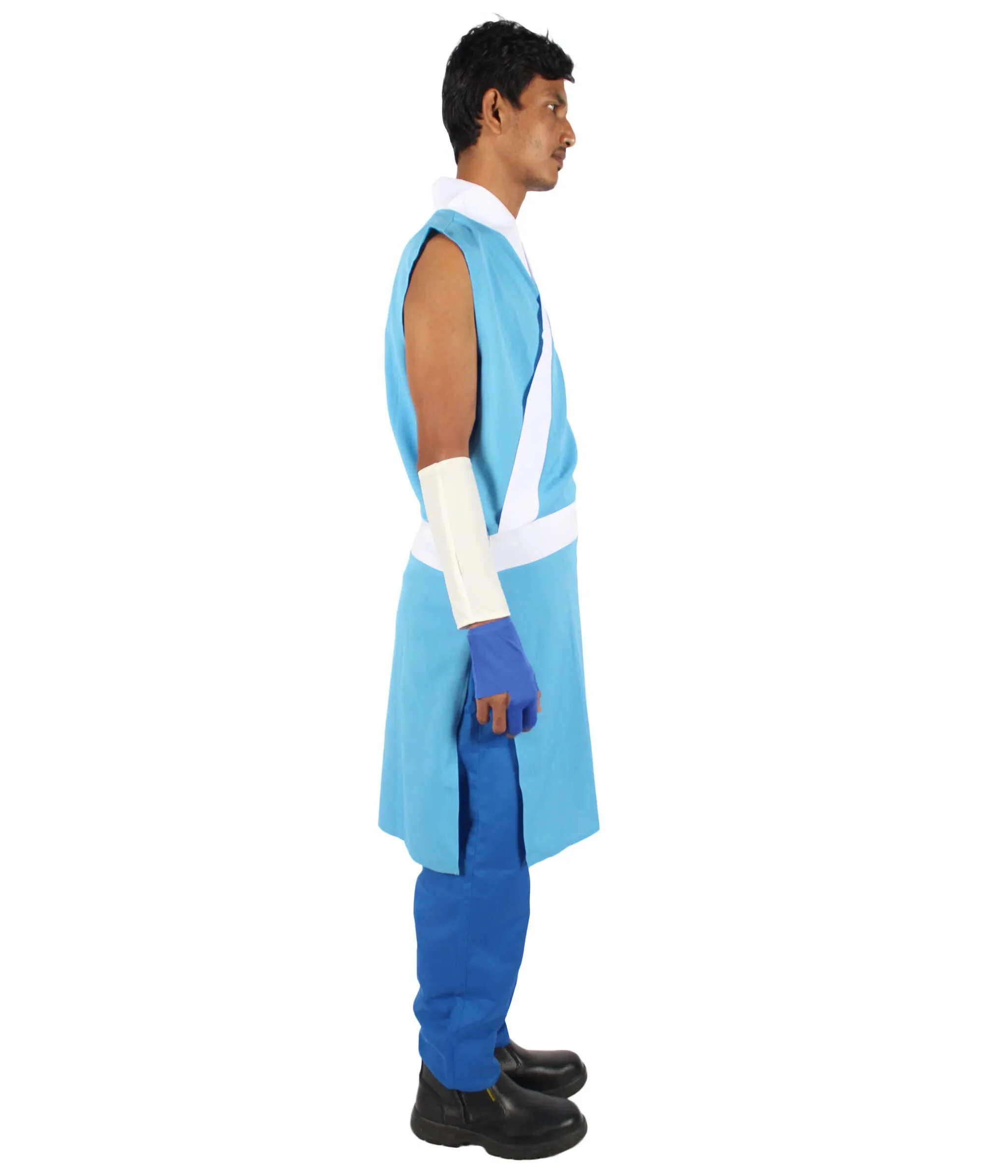 Adult Men's Blue & White Straight Long Anime Water Controller Character Costume