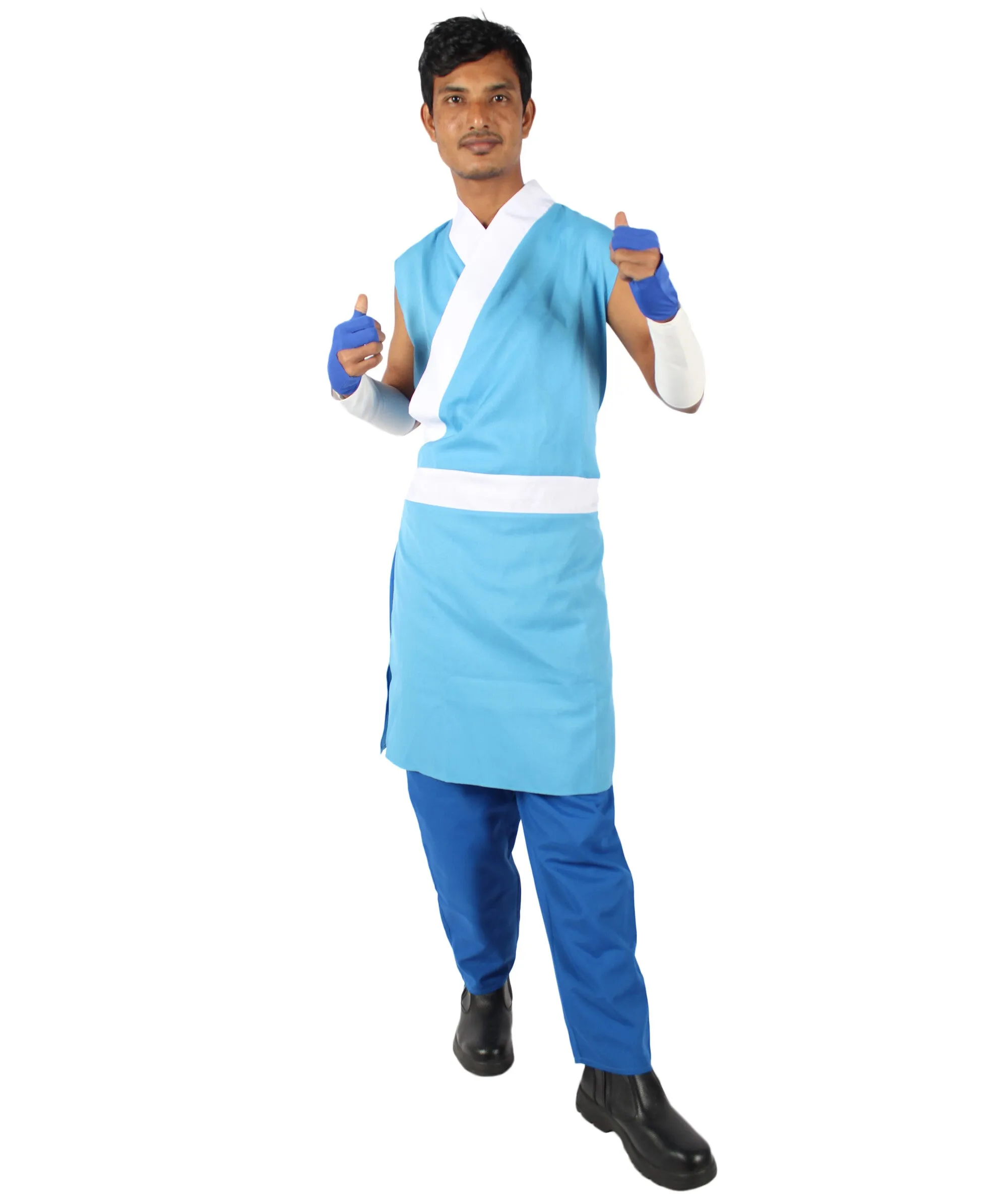 Adult Men's Blue & White Straight Long Anime Water Controller Character Costume