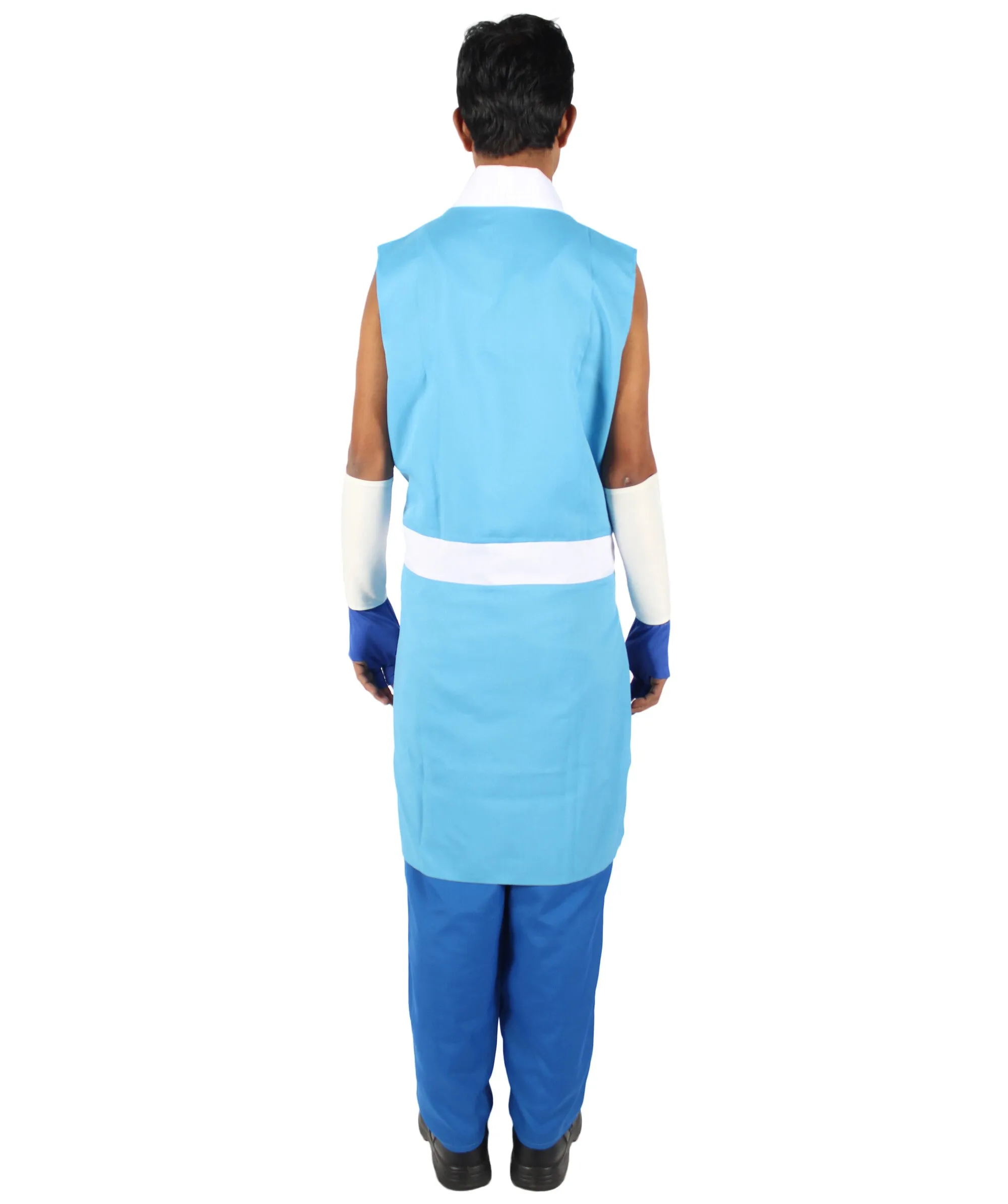 Adult Men's Blue & White Straight Long Anime Water Controller Character Costume