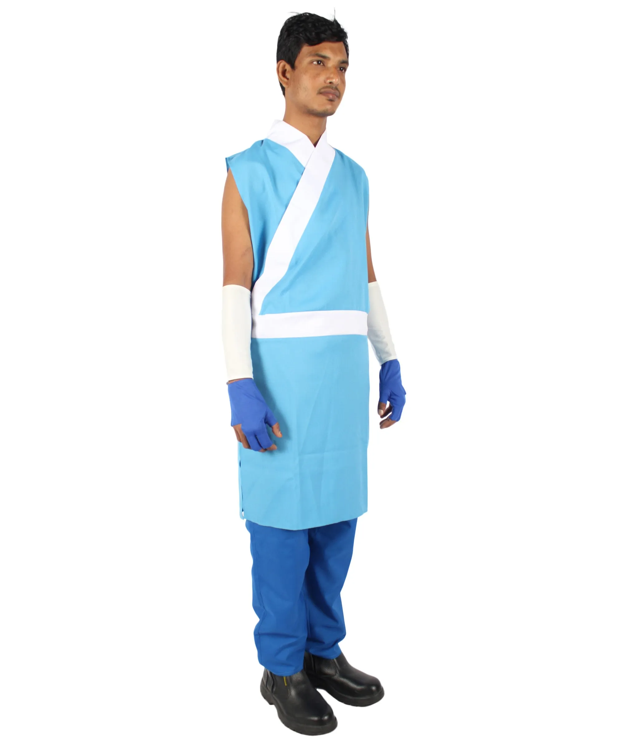 Adult Men's Blue & White Straight Long Anime Water Controller Character Costume