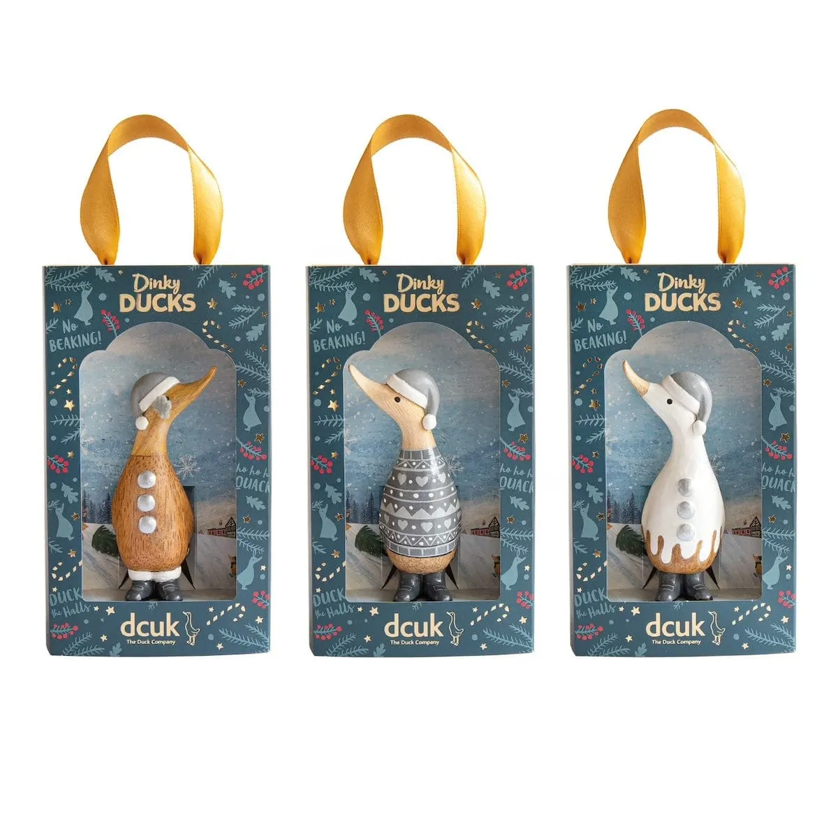 Alpine Dinky Wooden Christmas Ducks in Gift Boxes - Choice of Design