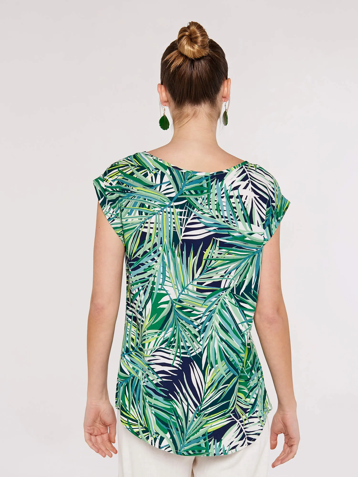 APRICOT - Layered Tropical Turn Up Tee - 722170 - FINAL SALE