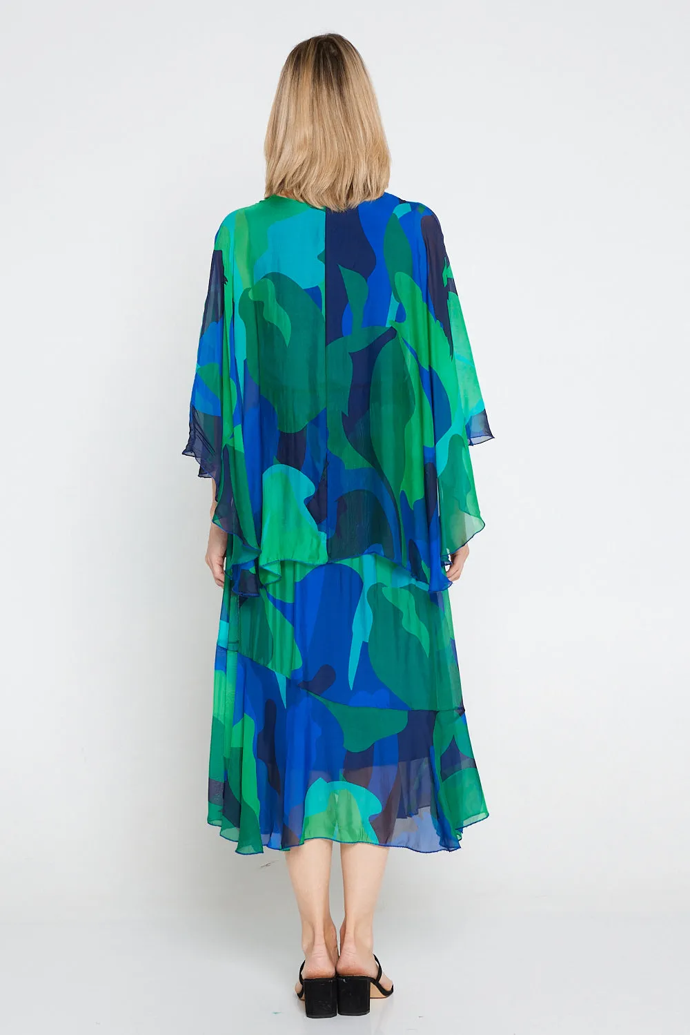 Artemis Silk Dress - Jade Cobalt