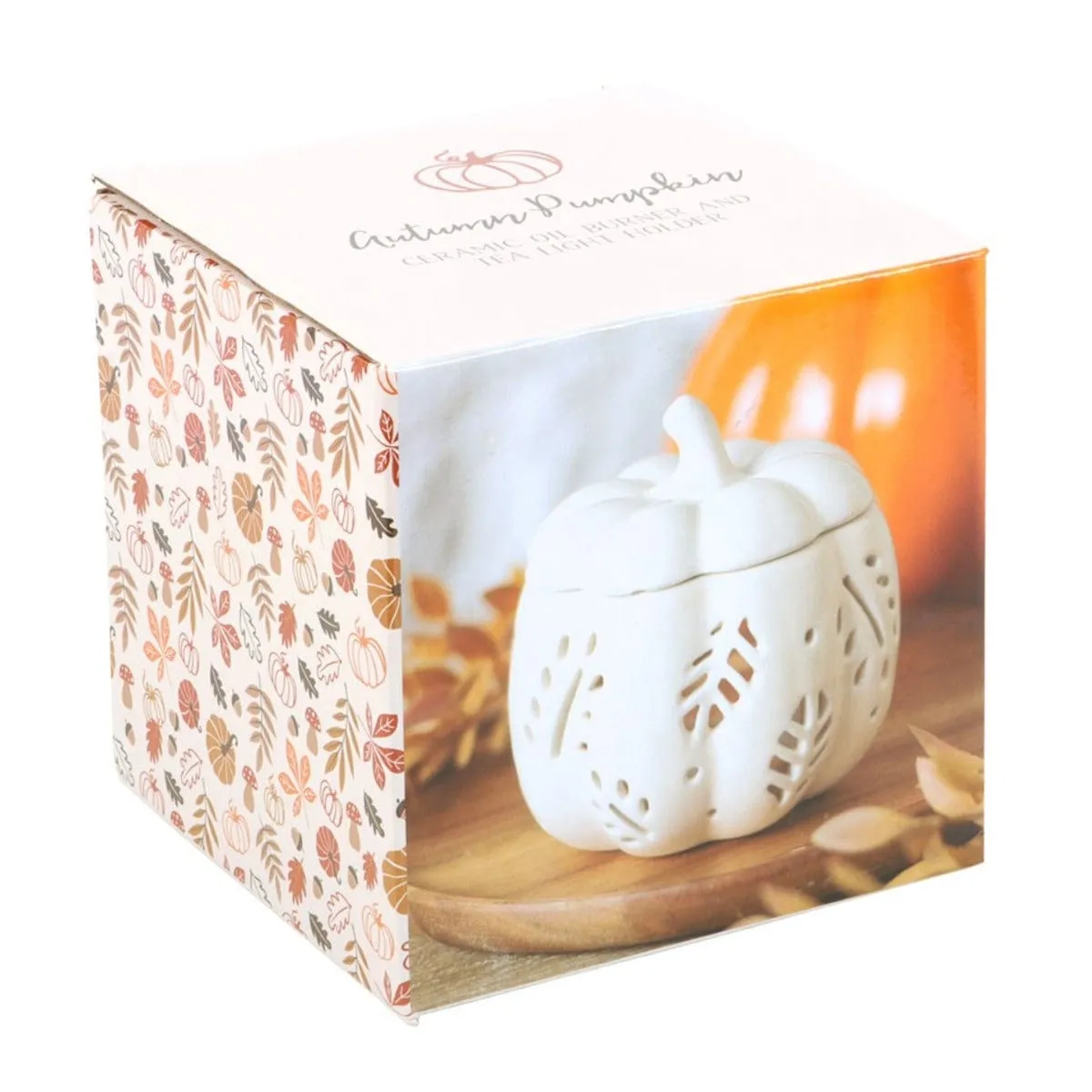 Autumnal Cream Pumpkin Oil Burner and Tea Light Holder