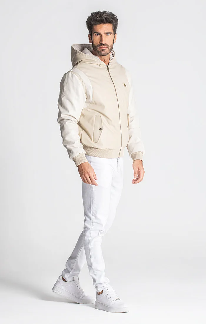 Beige Texas Hoodie Bomber