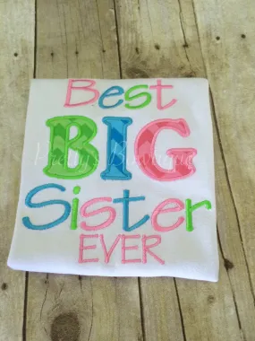 Best big sister ever Shirt. Big Sister pregnancy announcement shirt or body suit