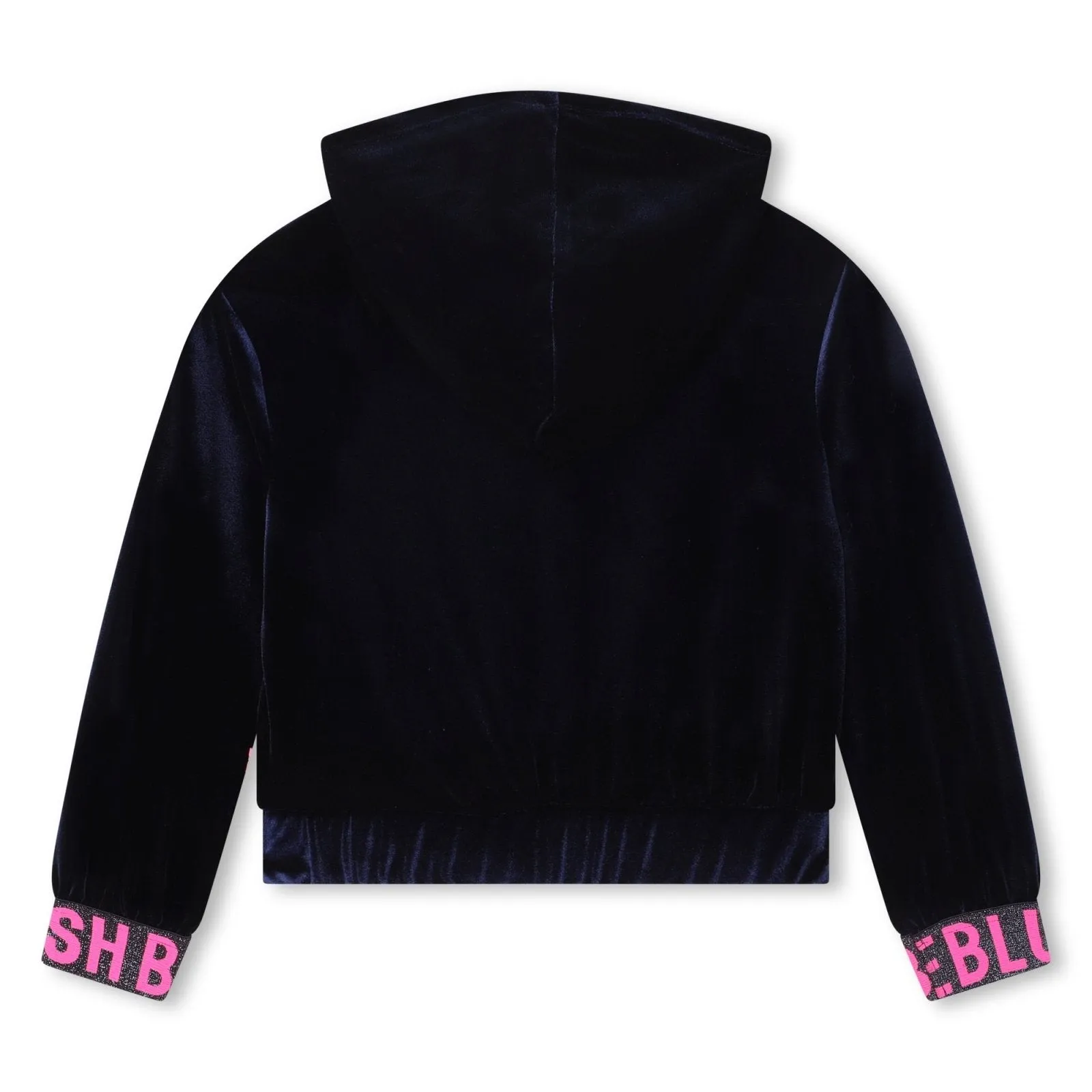 Billieblush Girls Navy Velour Sequined Heart Hoodie