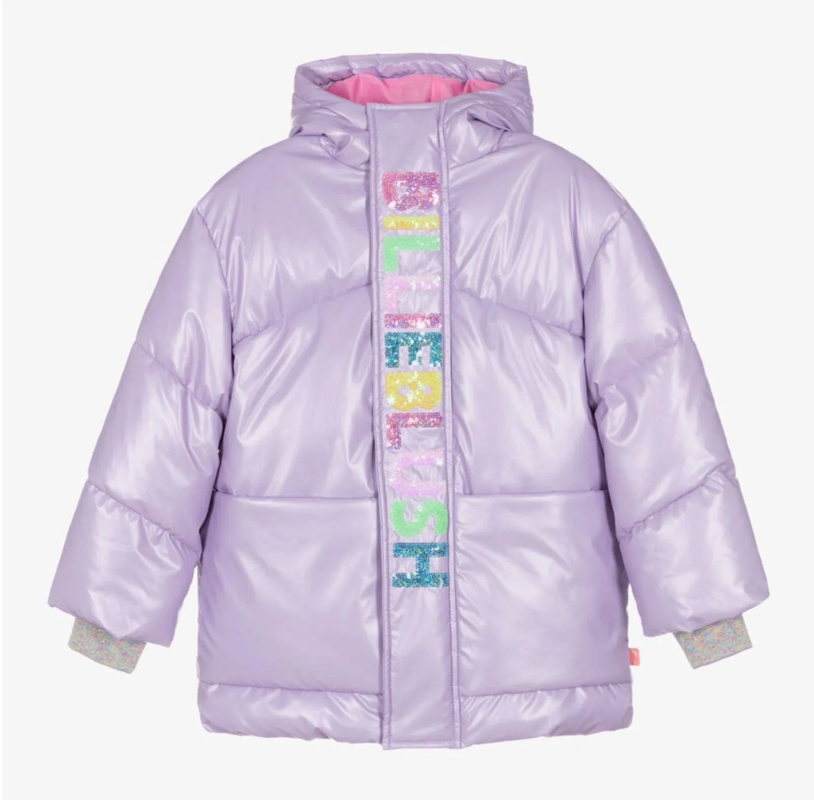 Billieblush Girls Purple Logo Puffer Coat