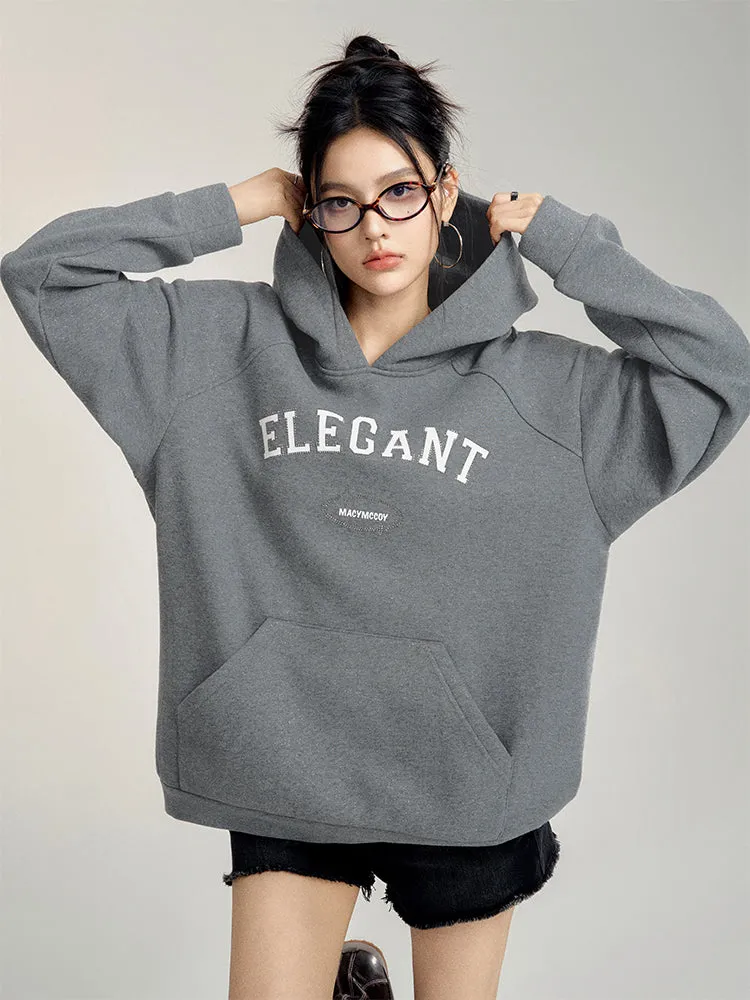 Black & Gray Sequined Fleece-lined Hoodie