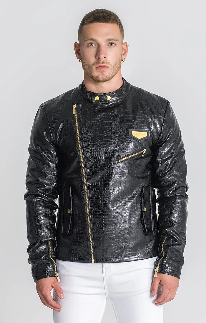 Black Legacy Textured Biker Jacket