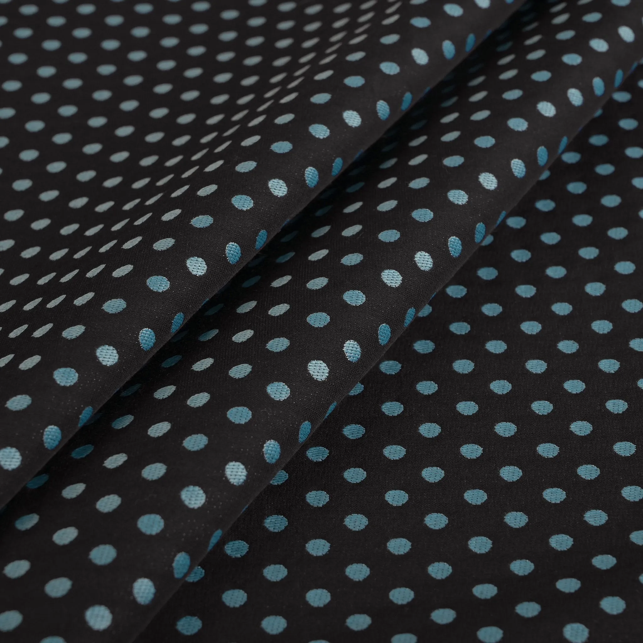 Black Polka Dot Jacquard Fabric 3681