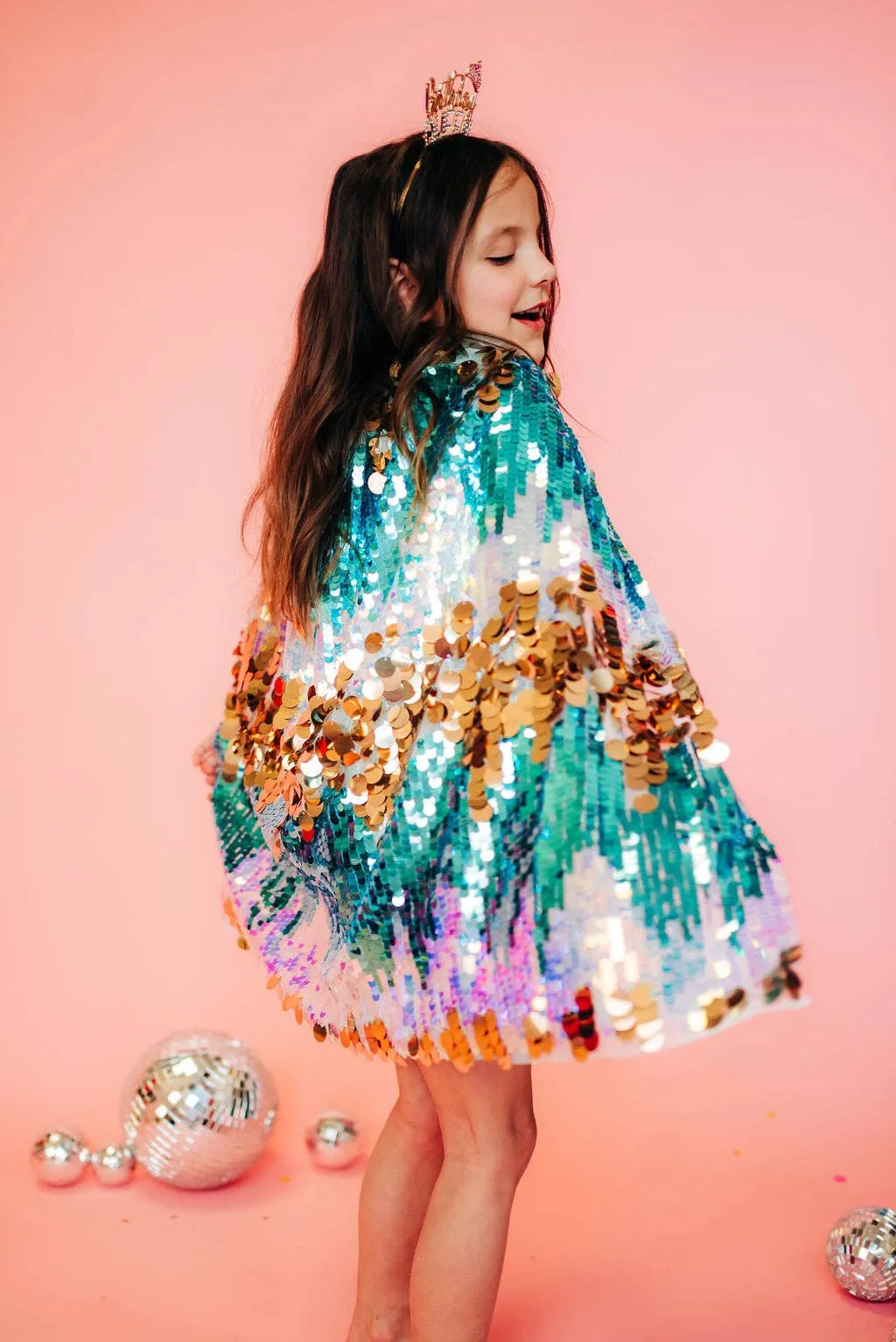 Blue Fancy Sequin Cape