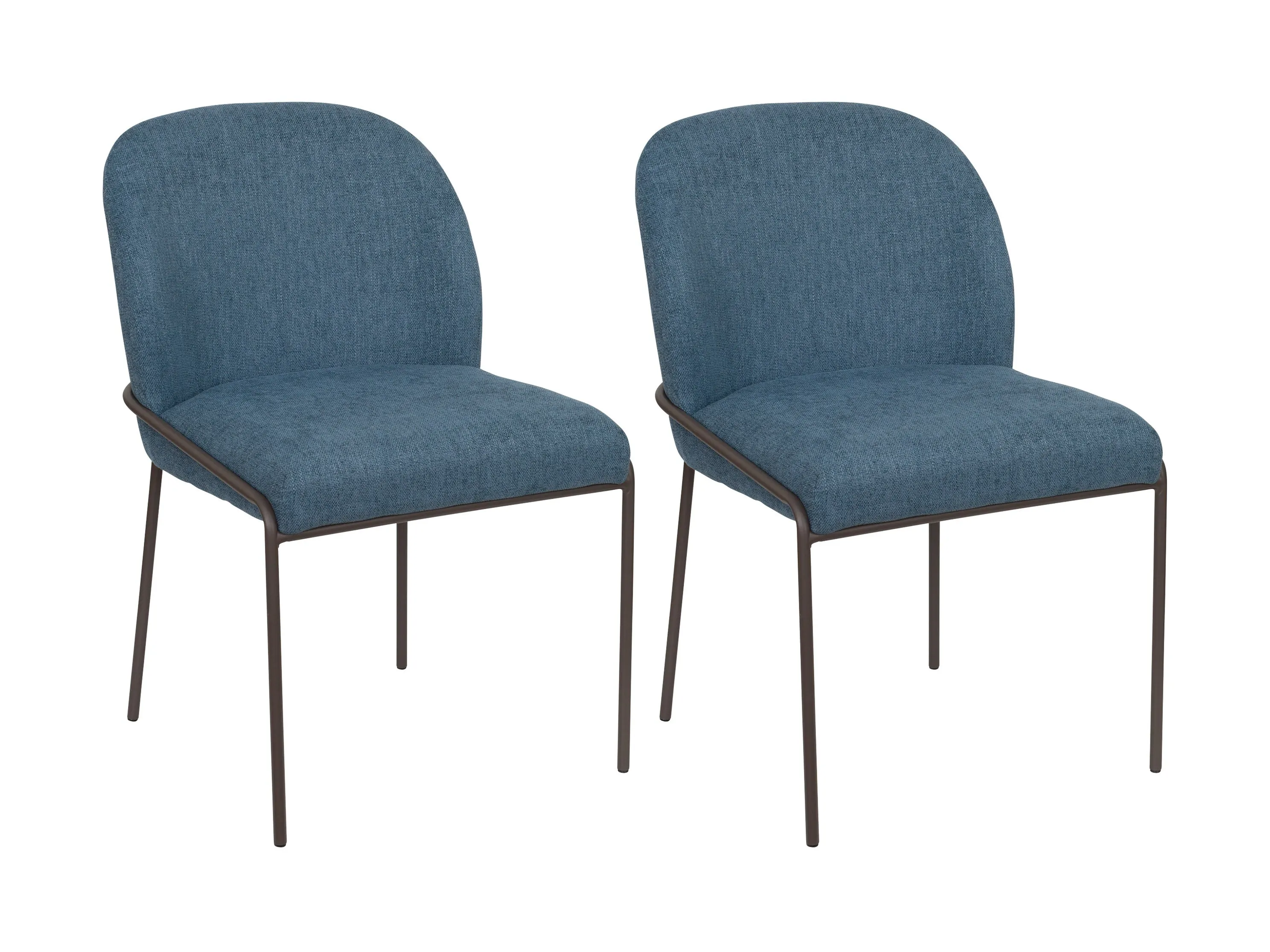 Blue High Back Upholstered Dining Chairs, Set of 2