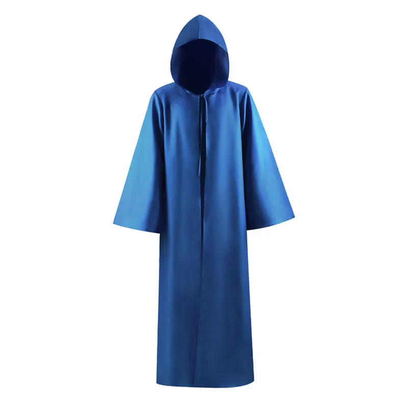 Blue Jedi Robe Star Wars Jedi Cloak Hooded Halloween Cape