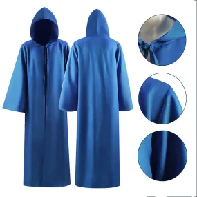 Blue Jedi Robe Star Wars Jedi Cloak Hooded Halloween Cape