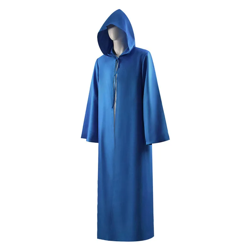 Blue Jedi Robe Star Wars Jedi Cloak Hooded Halloween Cape