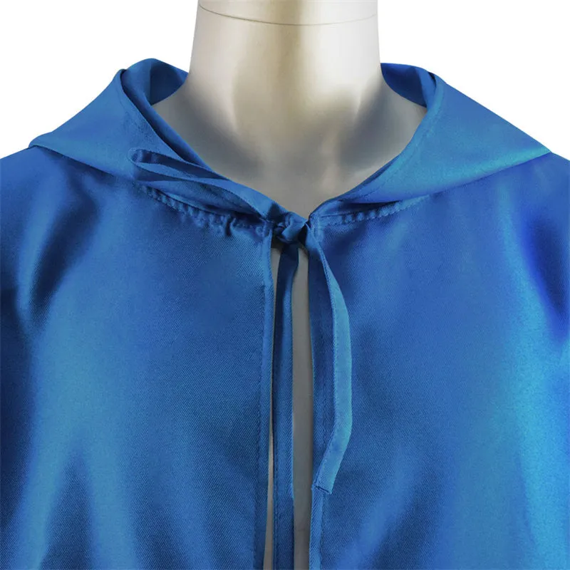 Blue Jedi Robe Star Wars Jedi Cloak Hooded Halloween Cape