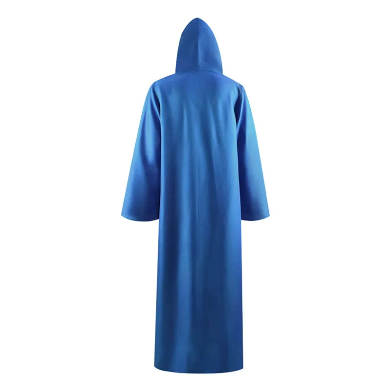 Blue Jedi Robe Star Wars Jedi Cloak Hooded Halloween Cape