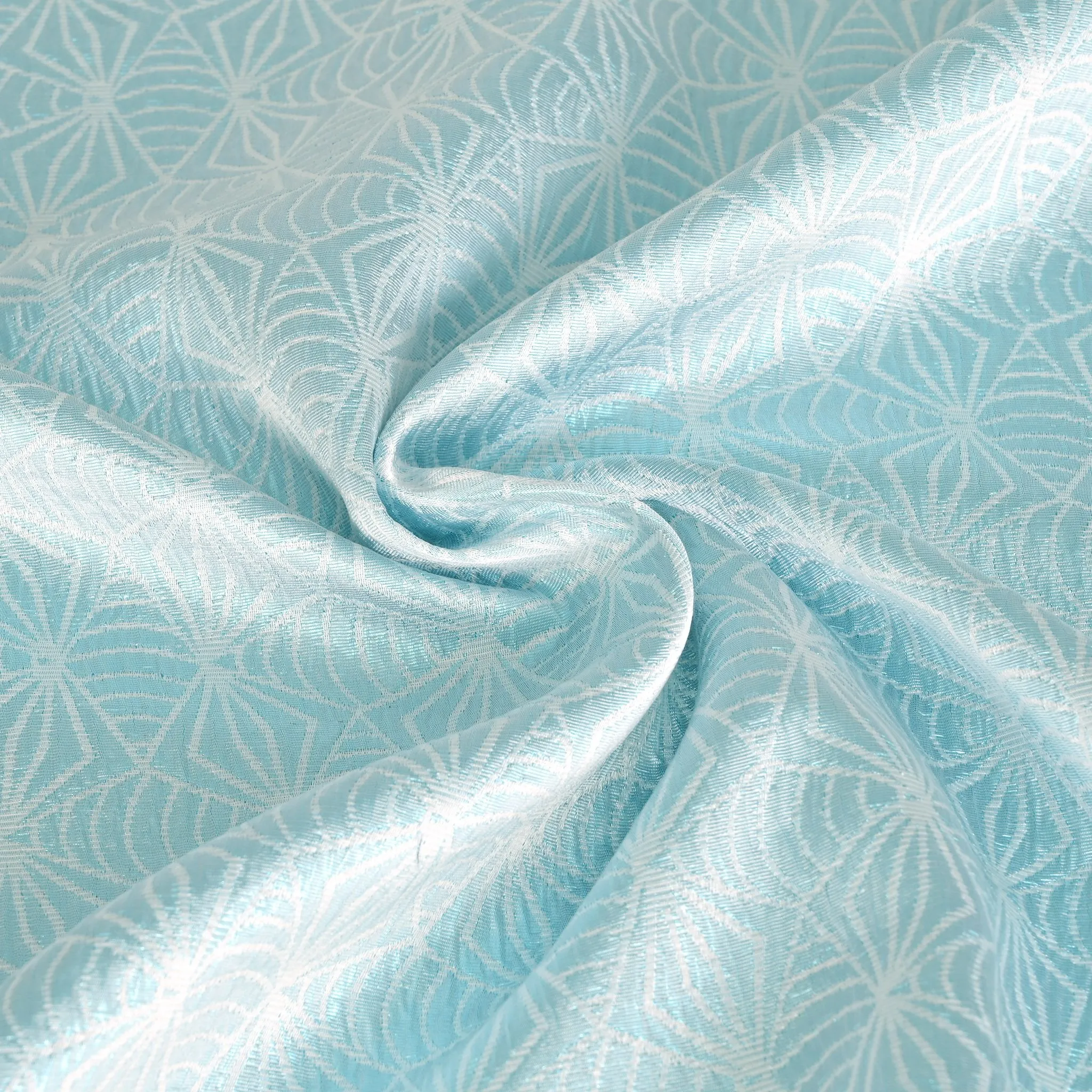 Blue Shiny Jacquard Fabric 95274