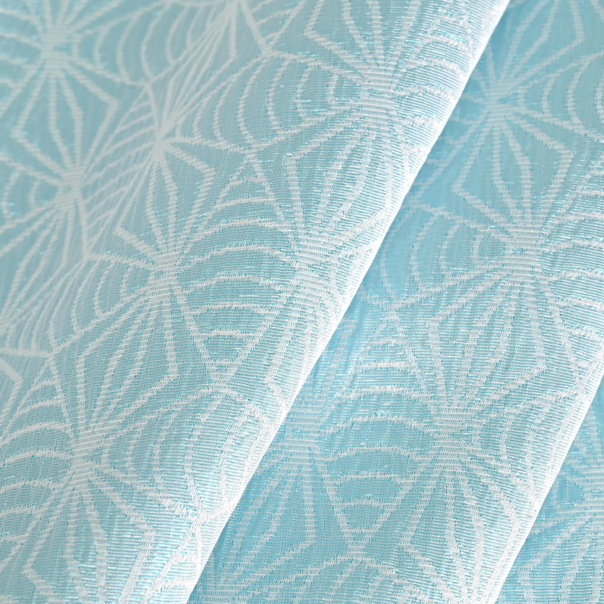 Blue Shiny Jacquard Fabric 95274