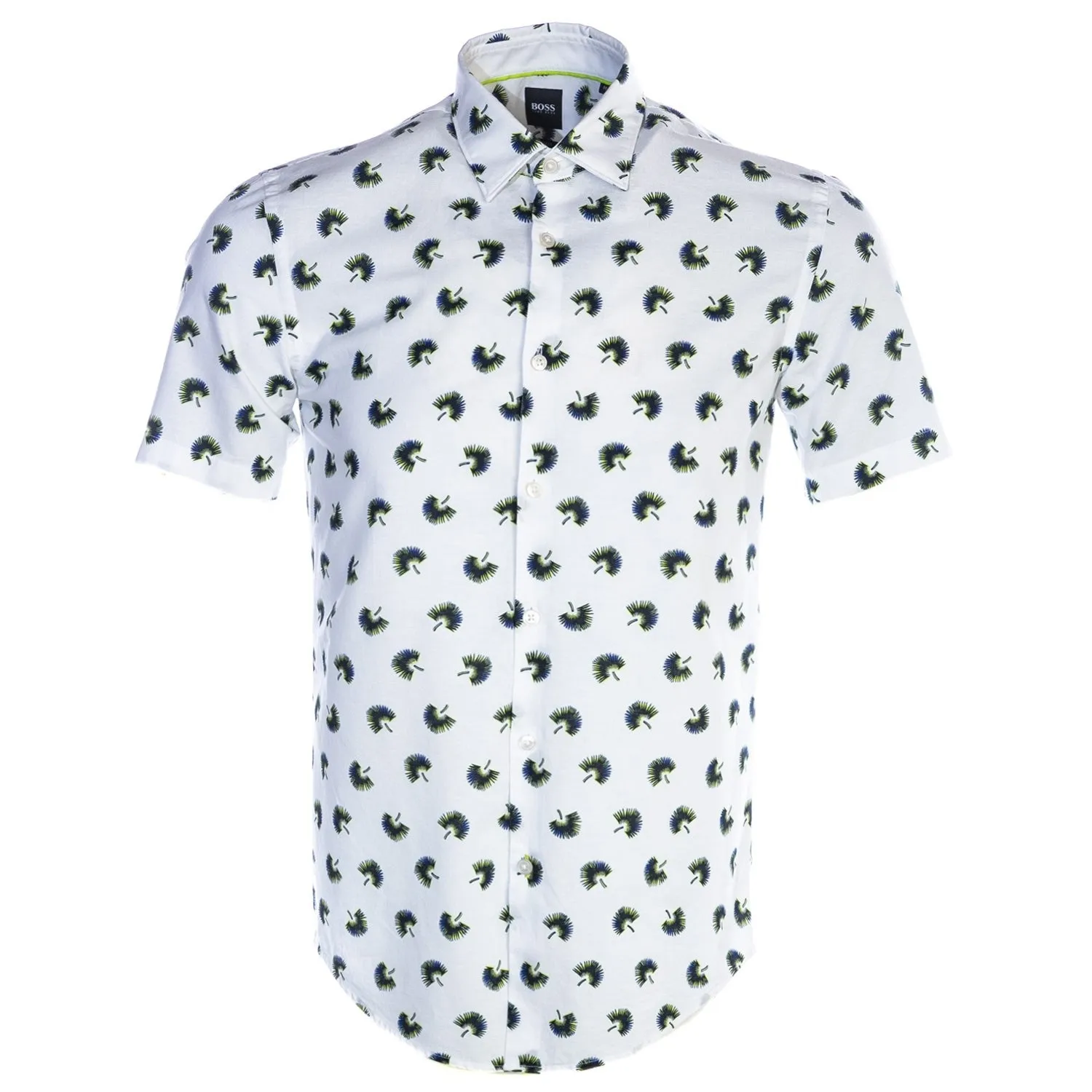 BOSS Ronn 2F Short Sleeve Shirt in White Print