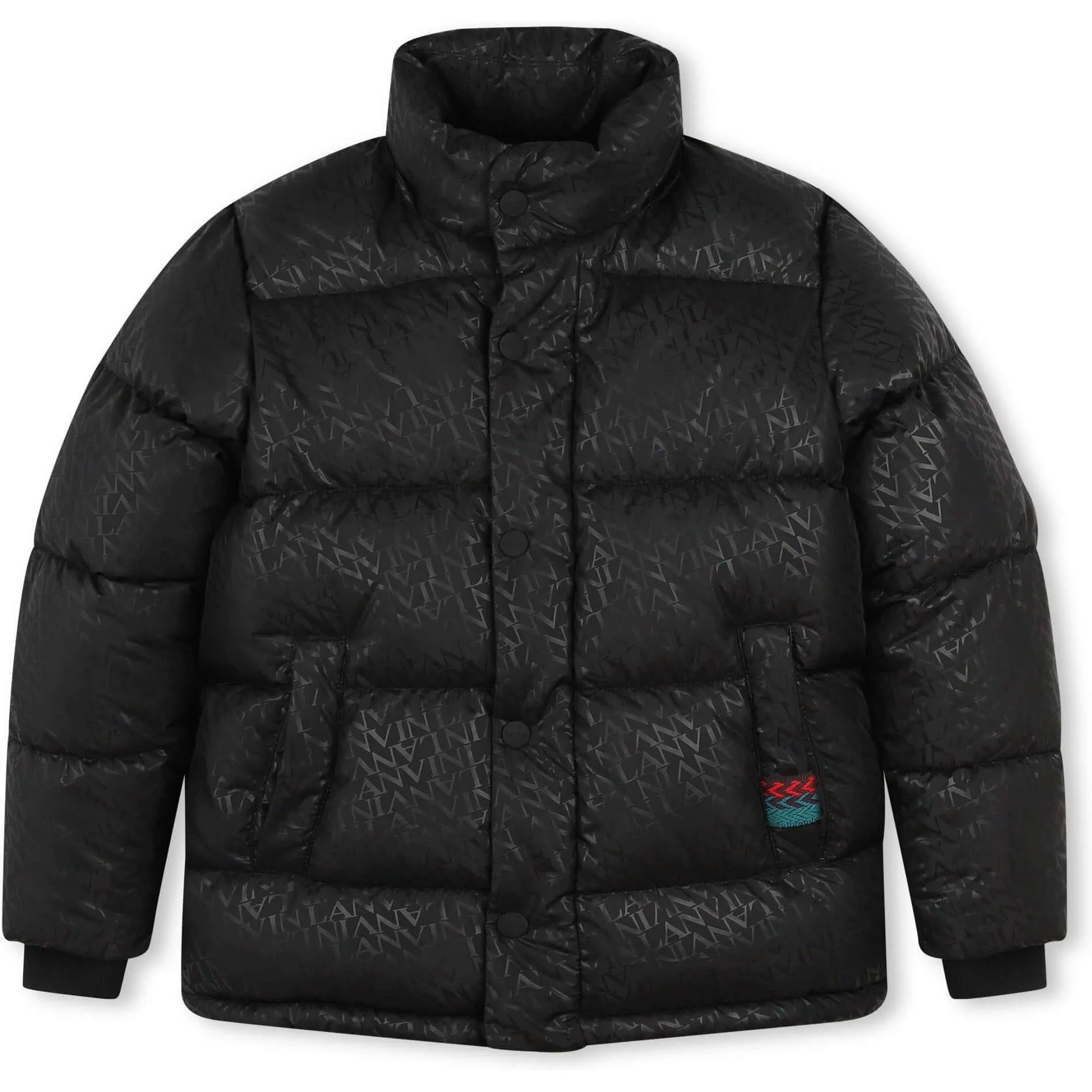 Boys Black Curb Detail Puffer Coat