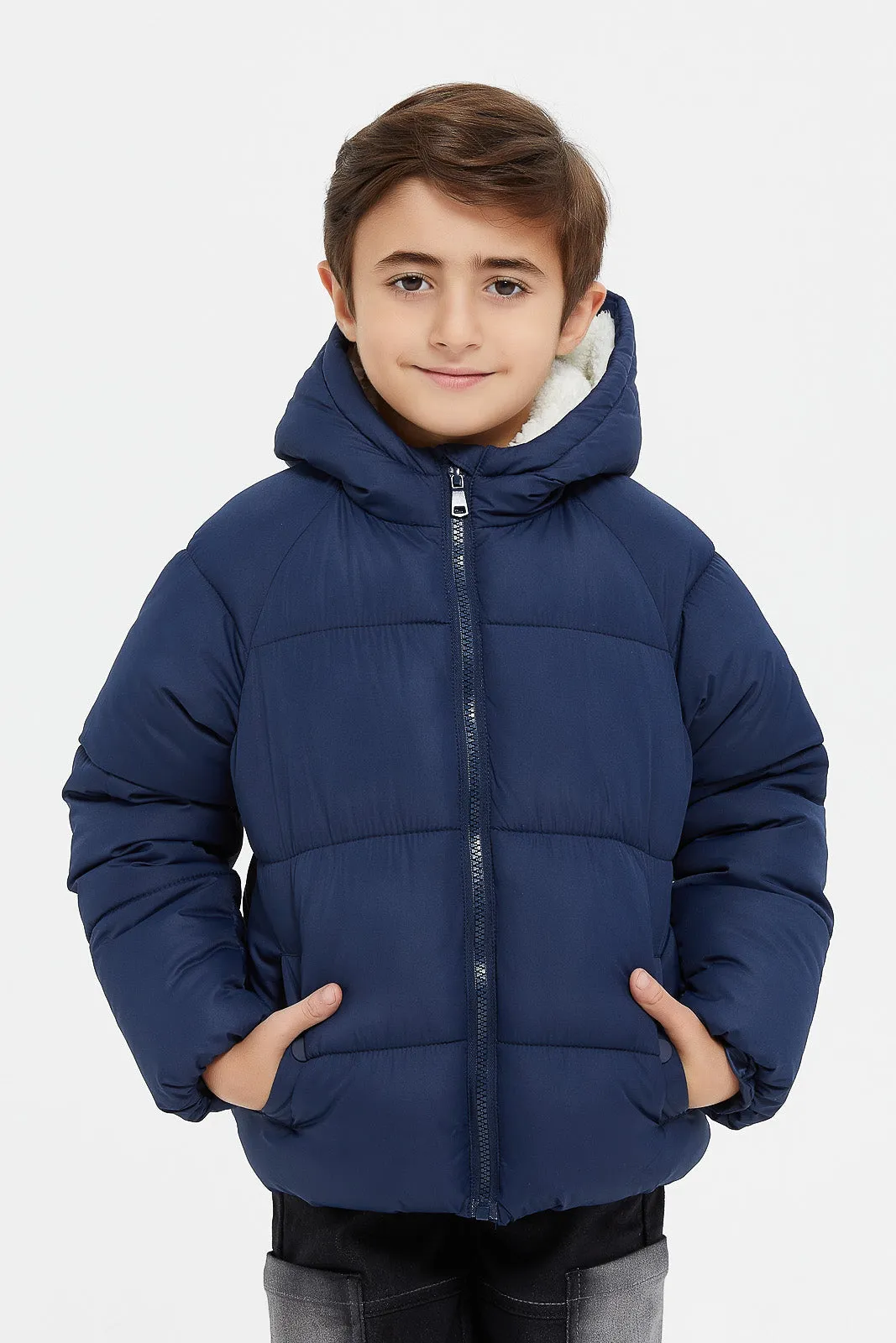 Boys Navy Puffer Jacket