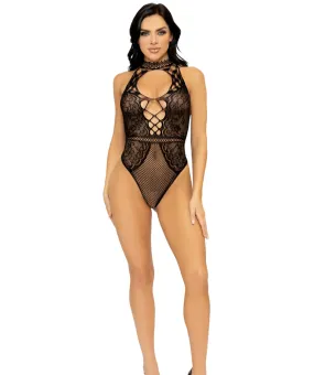 Bring The Heat Lace Bodysuit - O/S (Black)