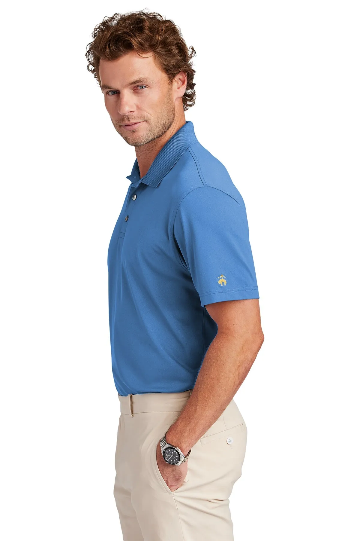 Brooks Brothers Mesh Pique Performance Custom Polos, Charter Blue