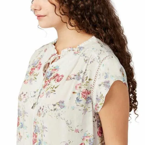 Buffalo David Bitton Women's Flutter Sleeve Floral Top