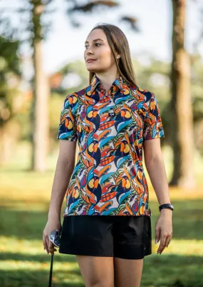 CA Ladies Funky Golf Shirt | Sunset Toucans