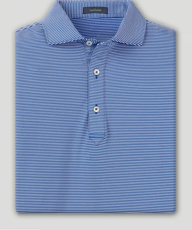 Carter Stripe Performance Polo - Marine