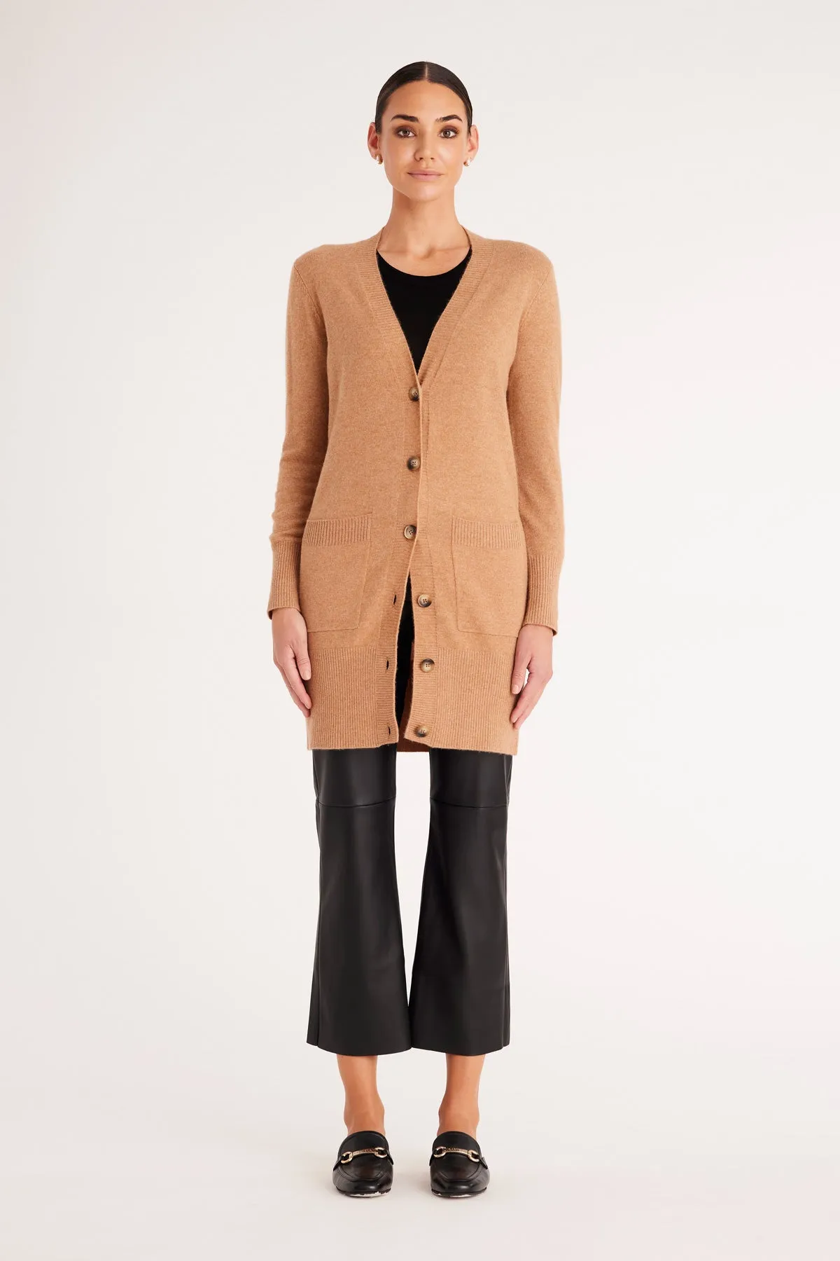 Cashmere Drape Cardigan - Camel