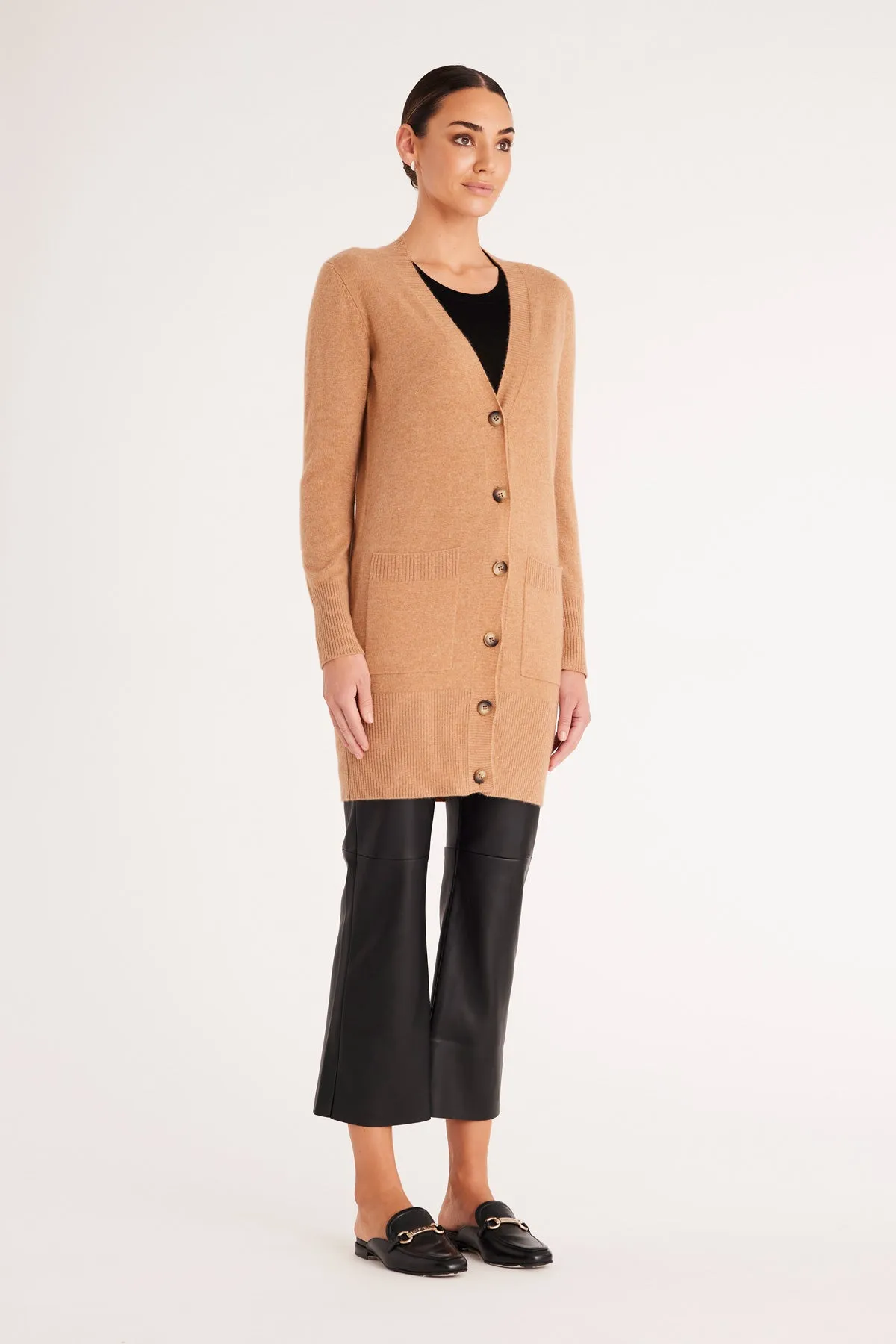 Cashmere Drape Cardigan - Camel