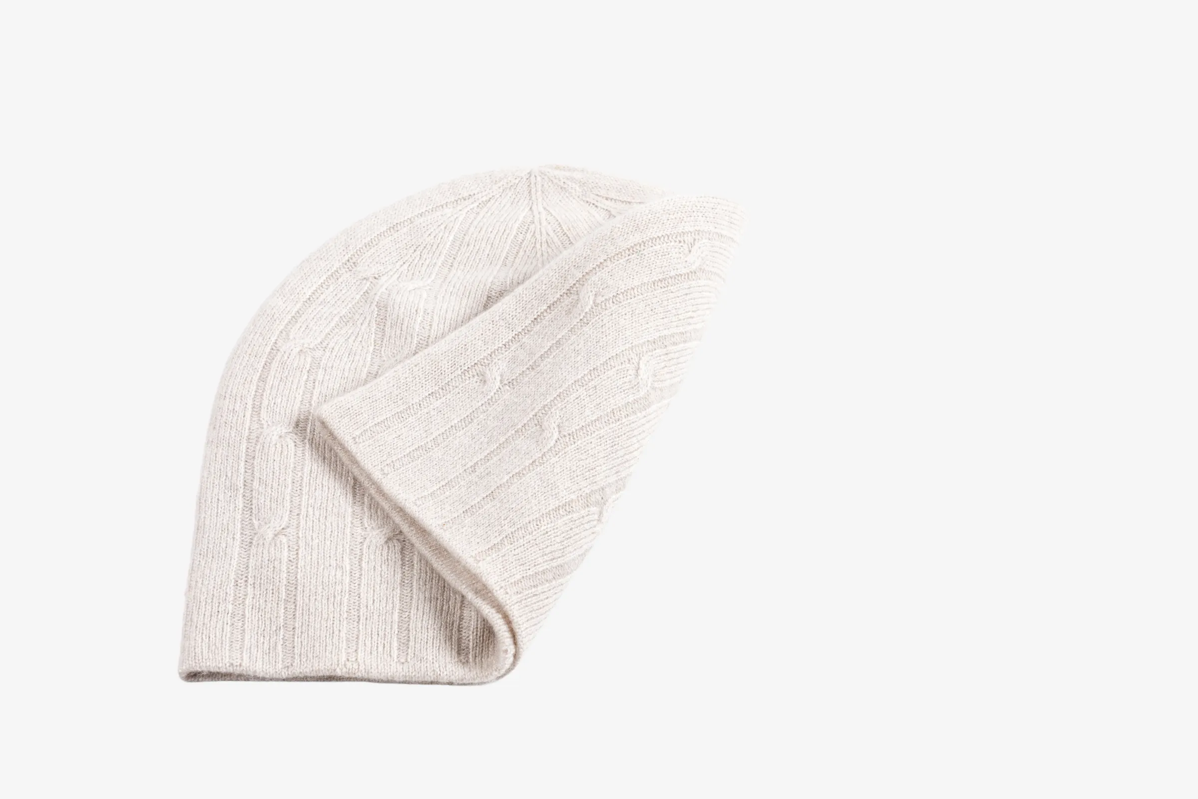 Cashmere Reverse Knit Cable Cap