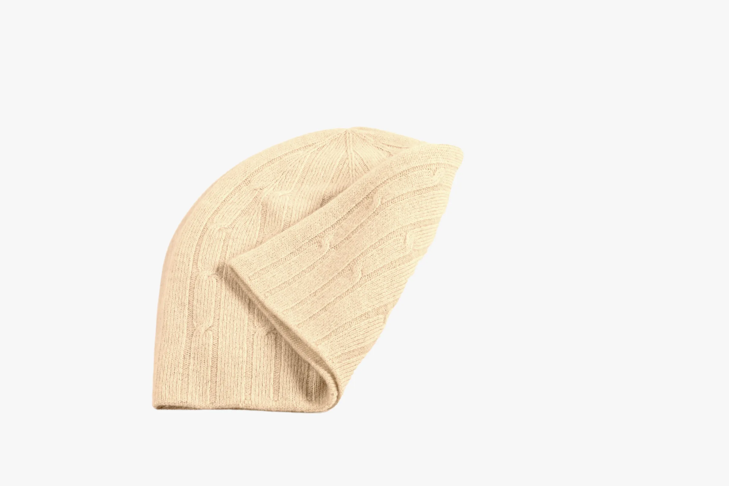 Cashmere Reverse Knit Cable Cap