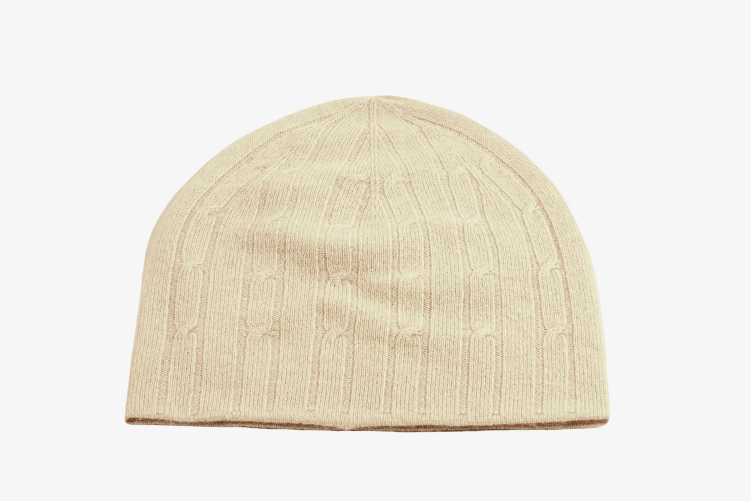 Cashmere Reverse Knit Cable Cap