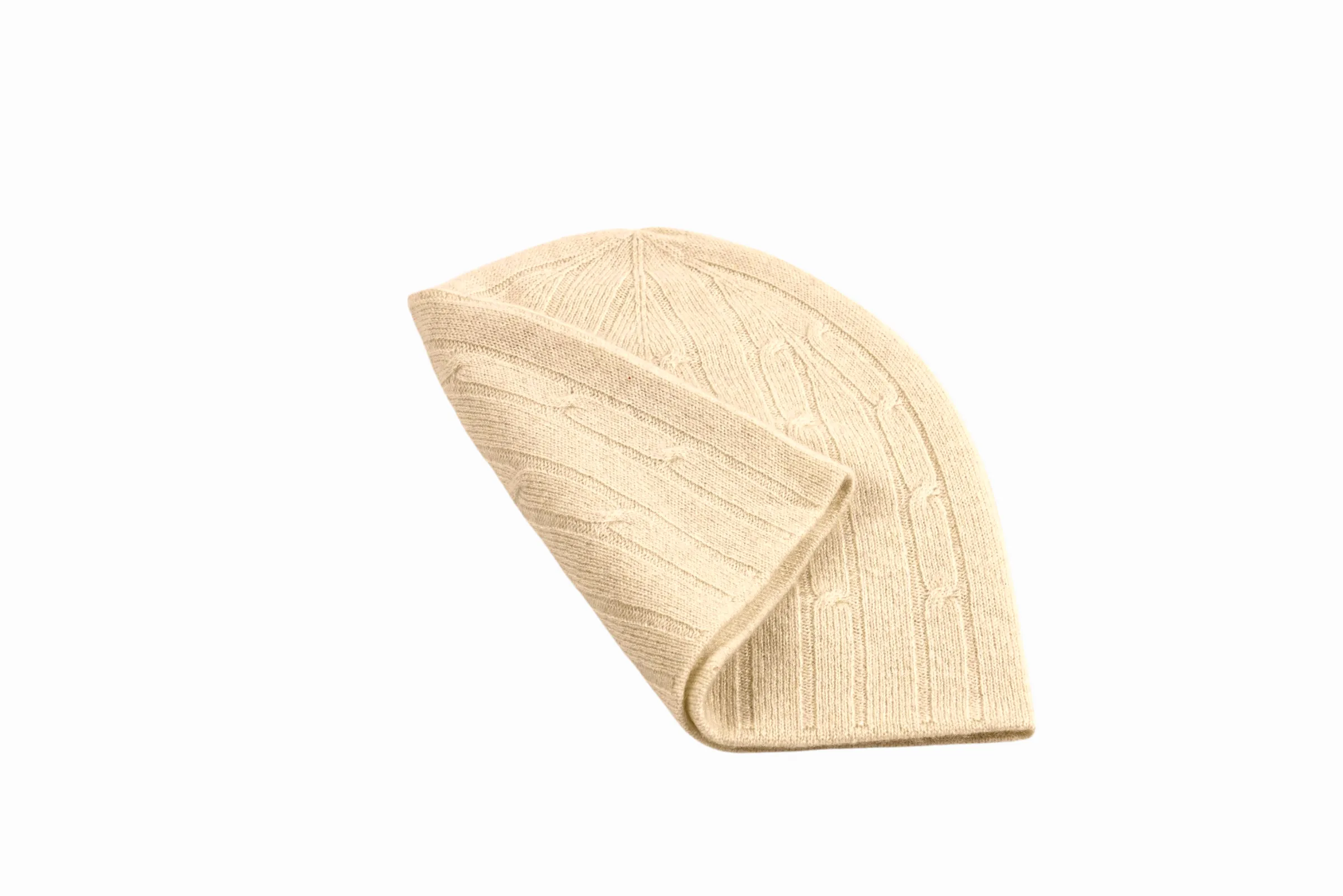 Cashmere Reverse Knit Cable Cap