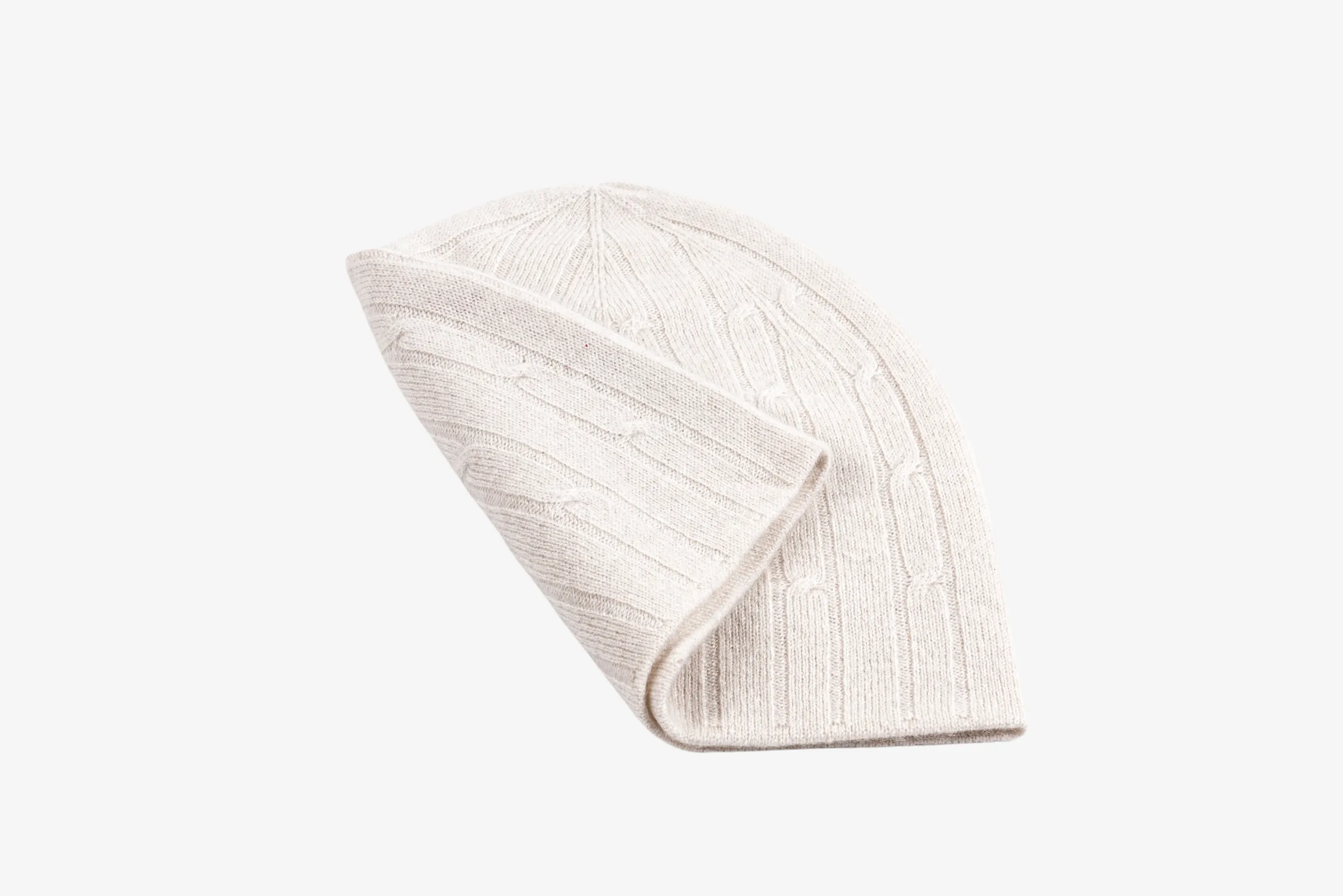 Cashmere Reverse Knit Cable Cap