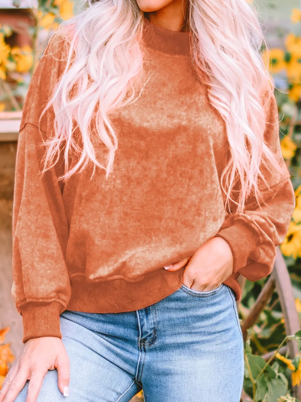 Casual Autumnal Suede-Like Hoodie