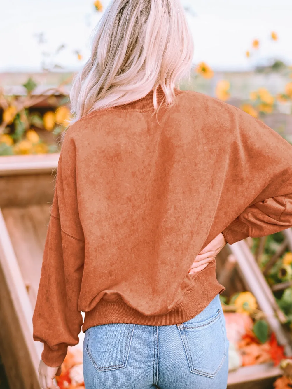 Casual Autumnal Suede-Like Hoodie