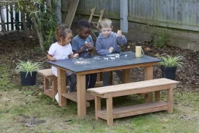 Chalkboard Table And Bench Set